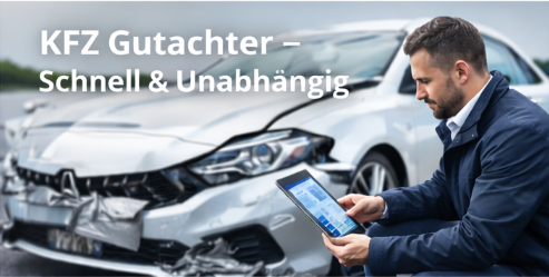 KFZ Gutachter mit Tablet